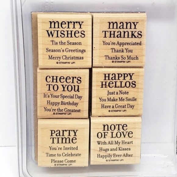 Stampin Up Lots of Thoughts Wood Rubber Stamps Set of 6 - Picture 4 of 4